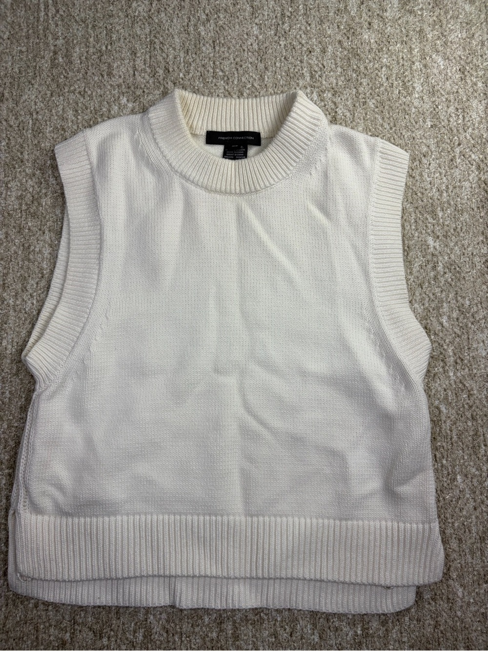 French Connection Cream Knit Sleeveless Tank